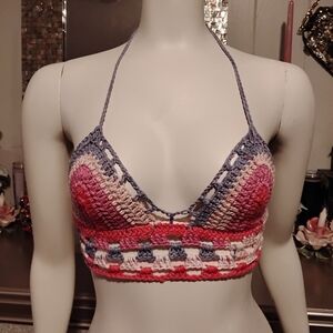 Colorful Crochet Halter Top